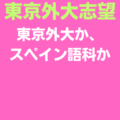 東京外大かスペイン語専攻か